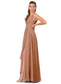 Ellen One Shoulder Floor Length Velvet Sleeveless Natural Waist Trumpet/Mermaid Bridesmaid Dresses