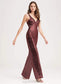 Gabriela A-Line/Princess Sleeveless Natural Waist Halter Floor Length Bridesmaid Dresses