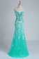 Prom Dresses Strapless Column With Beading And Applique