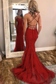Charming Spaghetti Straps Mermaid Long Open Back Prom Dresses