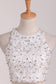 White Homecoming Dresses Scoop Lace Two Pieces
