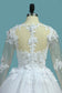 A Line V Neck Long Sleeves Wedding Dresses Tulle With Applique