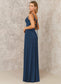 Nina Sleeveless Sheath/Column V-Neck Natural Waist Floor Length Bridesmaid Dresses
