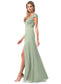 Vicky V-Neck A-Line/Princess Sleeveless Natural Waist Floor Length Bridesmaid Dresses