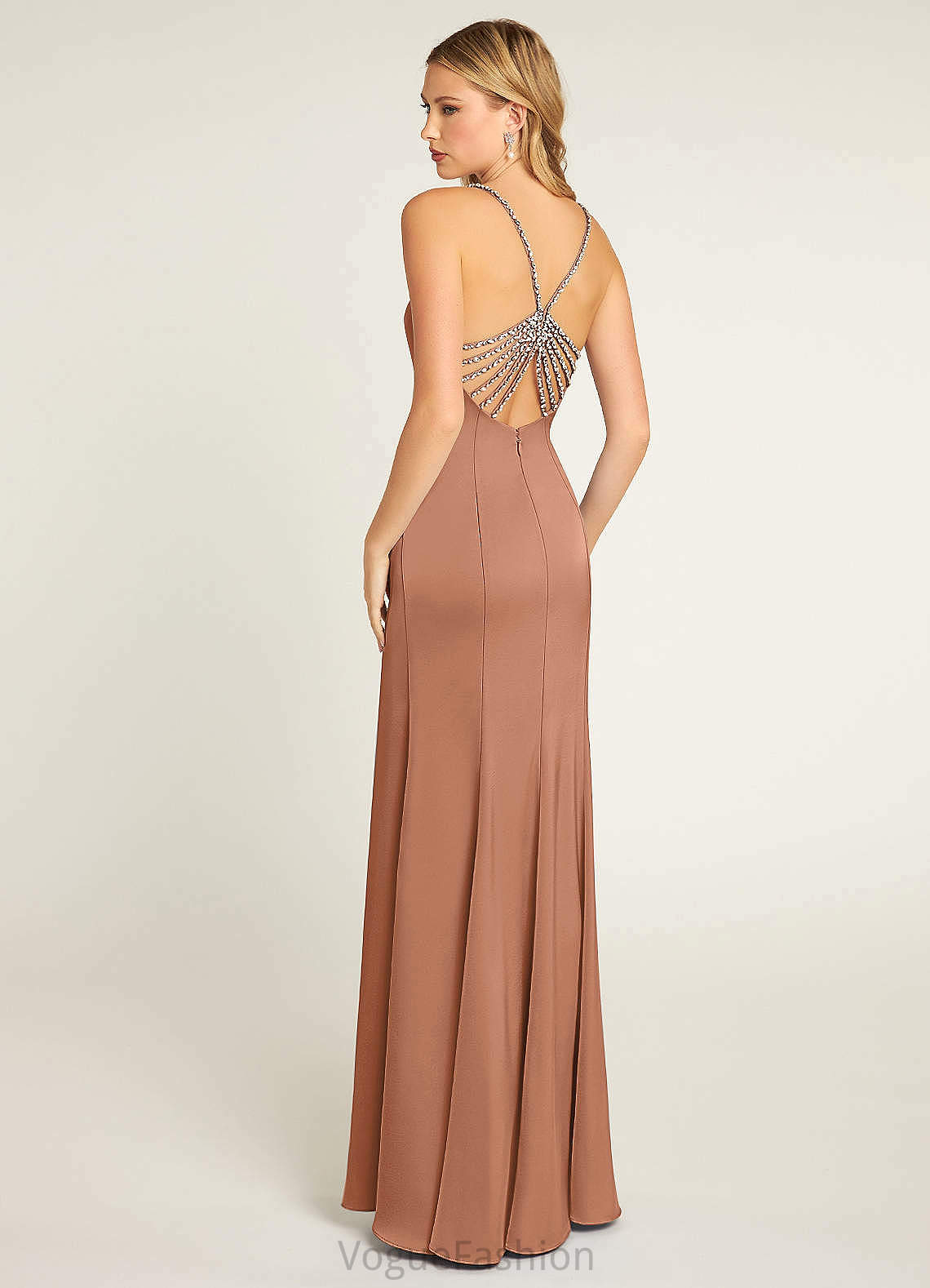 Michaelia Spaghetti Staps A-Line/Princess Off The Shoulder Sleeveless Floor Length Natural Waist Bridesmaid Dresses