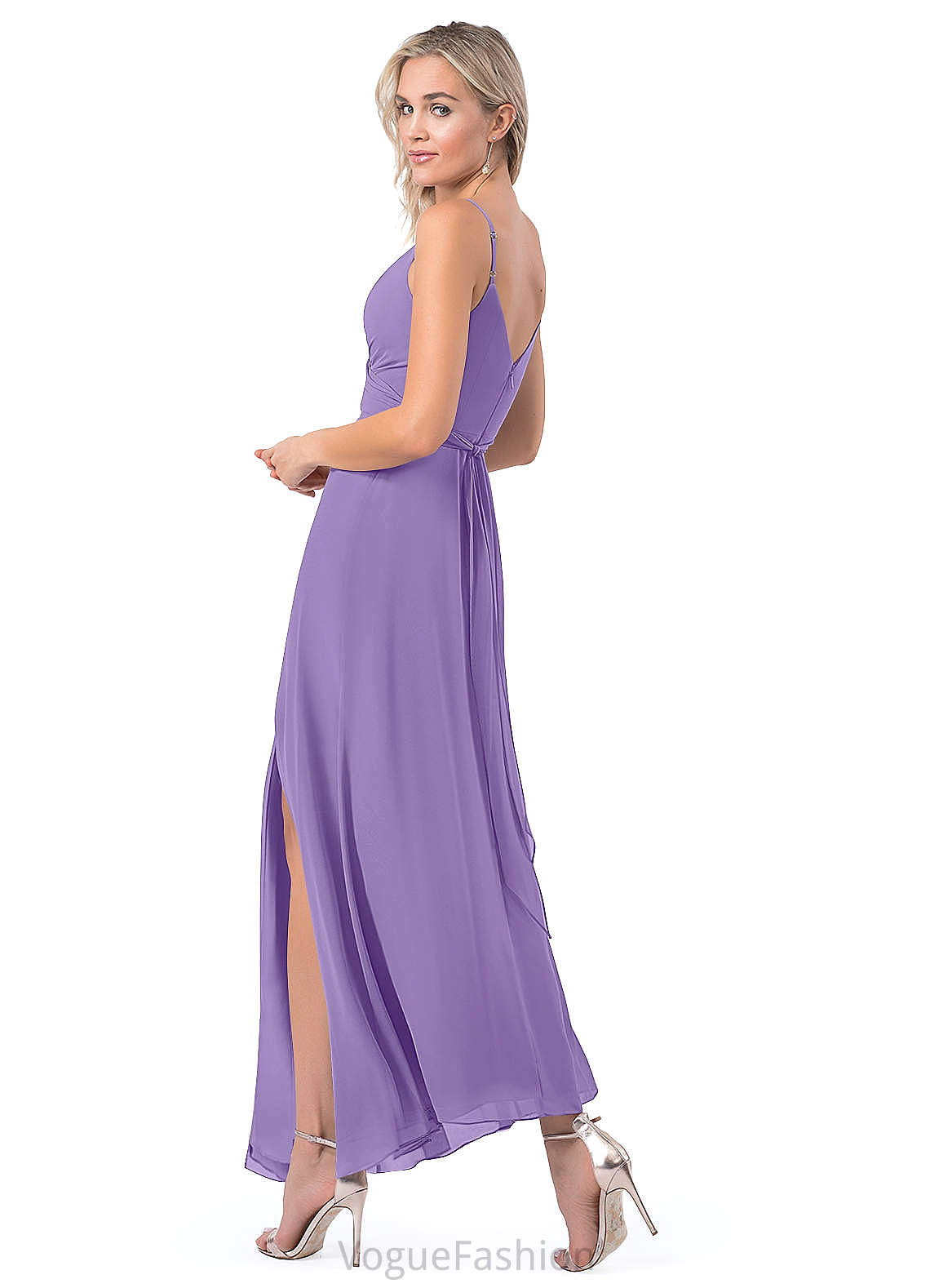 Sarai One Shoulder Floor Length A-Line/Princess Sleeveless Natural Waist Bridesmaid Dresses