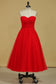 Red Sweetheart Prom Dresses A Line Tulle With Ruffles Ankle Length Size 8