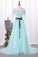 New Arrival A Line Boat Neck Tulle Prom Dresses With Handmade Flowers And Beads