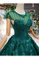 Ball Gown Wedding Dresses Scoop Aline Top Quality Appliques Tulle Beading Short Sleeves