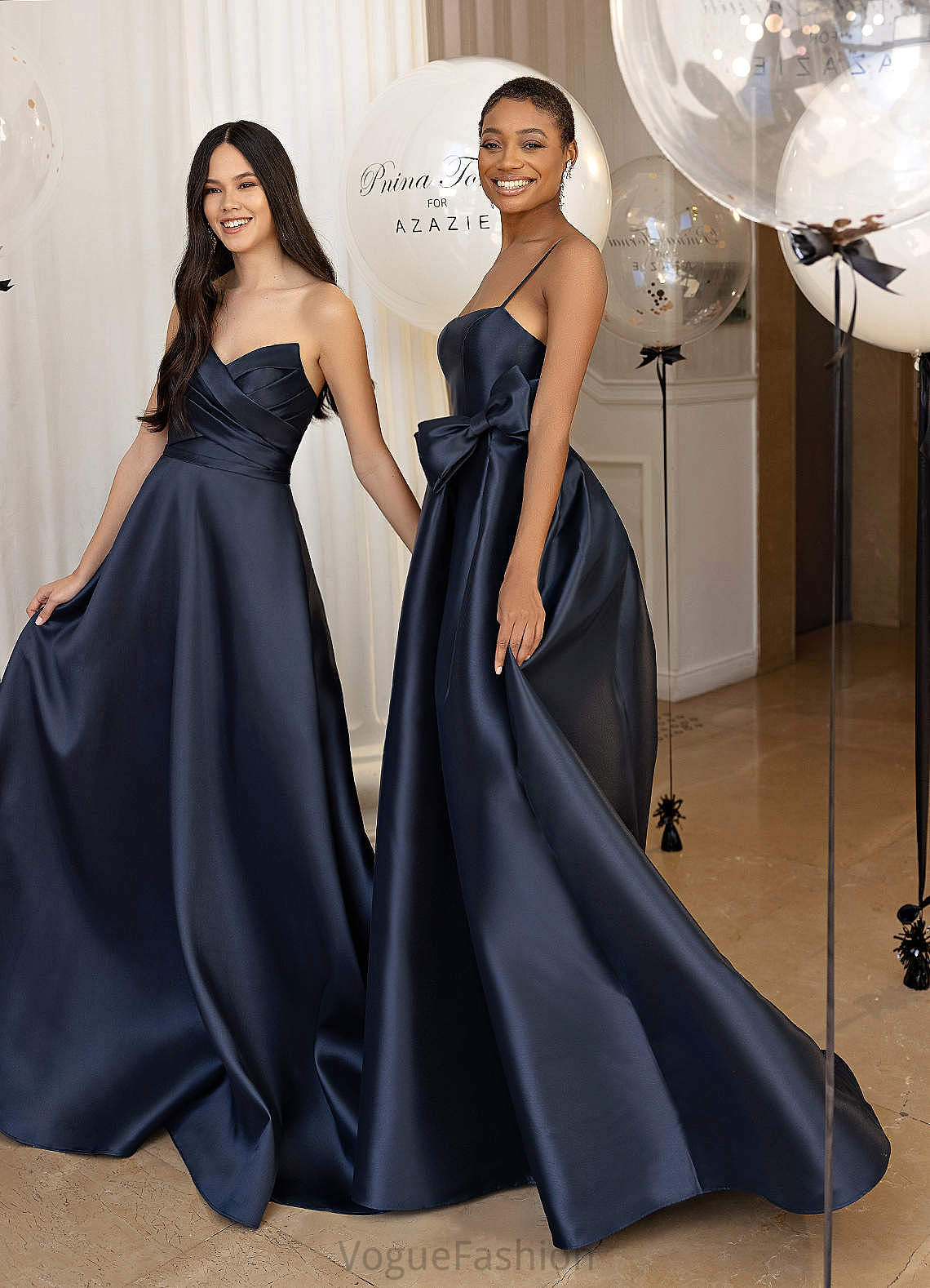 Madilyn Natural Waist Sleeveless Floor Length V-Neck A-Line/Princess Bridesmaid Dresses