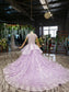 Ball Gown Lace Appliques Cap Sleeves Long Prom Dresses, Quinceanera SJS20480