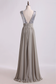 Romantic Scoop V Back A Line/Princess Chiffon Prom Dresses With Beads And Ruffles Floor Length
