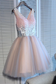 Tulle Homecoming Dresses A Line V Neck Sequined Bodice Short/Mini