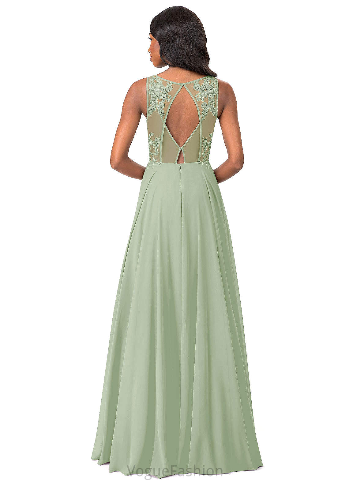 Karley V-Neck A-Line/Princess Floor Length Sleeveless Natural Waist Bridesmaid Dresses