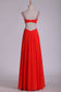 2024 Straps Open Back Prom Dresses Sheath Chiffon With Beads And Ruffles