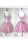 V Neck Tulle With Handmade Flowers Homecoming Dresses A Line