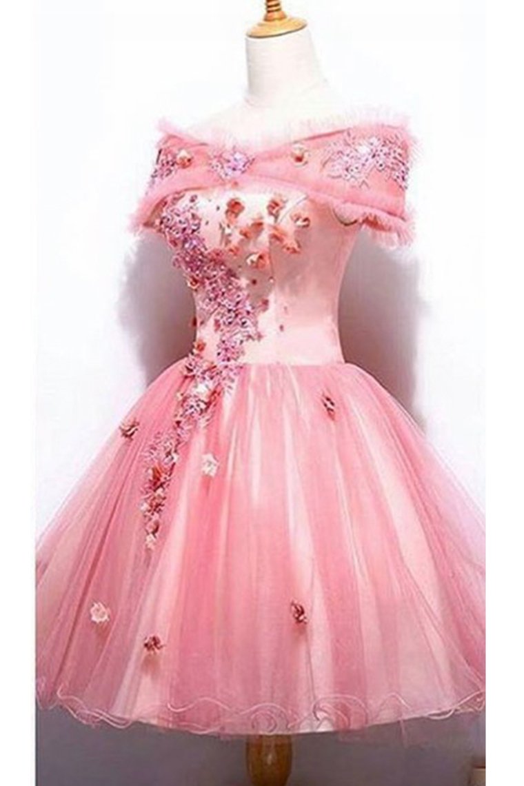 Homecoming Dresses A Line Short/Mini Tulle With Applique