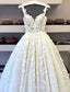 Ball Gown Lace Appliques V Neck Prom Dresses Spaghetti Straps Long Evening Dresses JS618