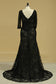 2024 Lace V Neck Mother Of The Bride Dresses Mermaid With Beads And Ruffles