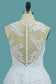 Mermaid  Wedding Dresses Tulle Scoop With AppliqueCourt Train Detachable