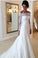 Boat Neck Mermaid Tulle With Applique Wedding Dresses Court Train