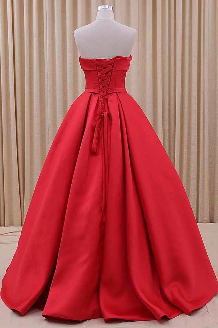 New Arrival Strapless Prom Dresses A Line Satin With Sash