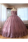 Ball Gown Off The Shoulder Tulle Quinceanera Dress With Lace Appliques Puffy Prom SJSP3HM7KB3