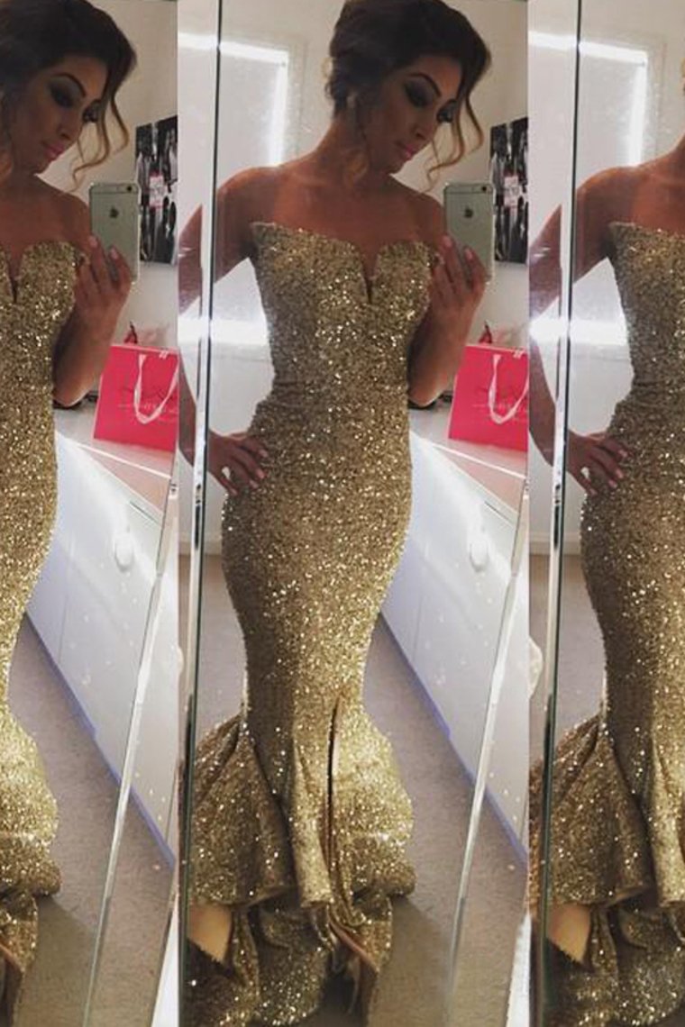 2024 New Style Prom Dresses Sequined Zipper Up