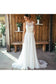 Elegant A-Line Round Neck Chiffon With Lace,Beach Boho Wedding Dresses