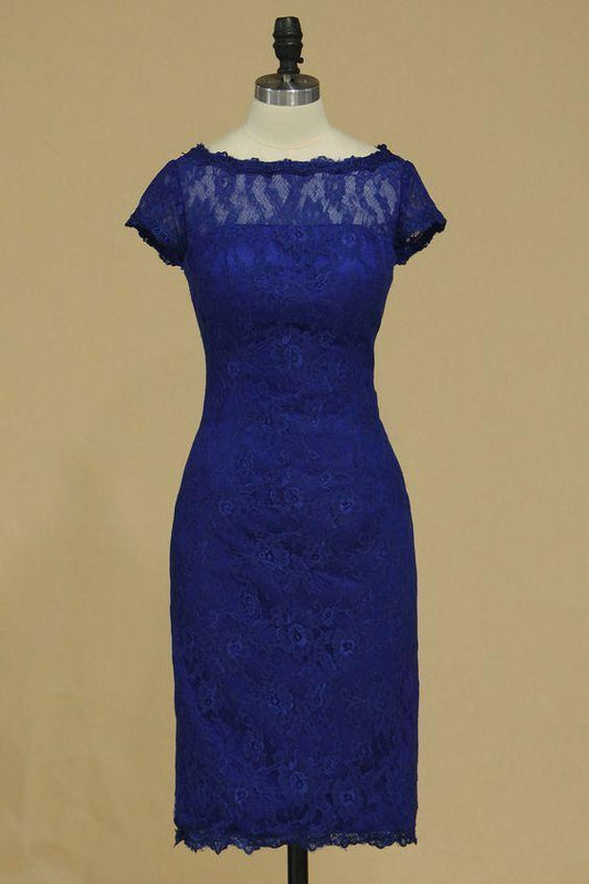 Mermaid Short With Homecoming Dresses Lace Royal Blue Stacy CD10410