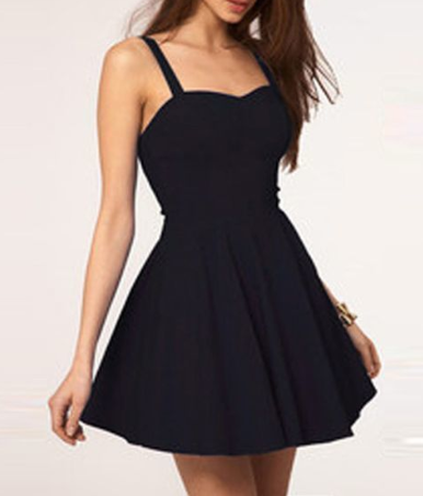 Simple A-Line Spaghetti Straps Homecoming Dresses Cocktail Kamryn Backless Black Short Sexy Dress CD1102