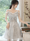 Gray Tulle Sequins Short Dress Party Dress Sloane Homecoming Dresses CD11108