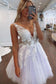 A-Line Undine Homecoming Dresses V Neck Tulle Short White CD11356