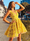 Gorgeous Custom Made Homecoming Dresses Isabell A-Line V-Neck Yellow CD190