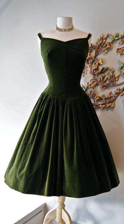 1950S Homecoming Dresses Alayna Vintage Dress Dark Green