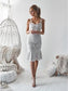 Mermaid Straps Knee-Length Homecoming Dresses Lace Dulce White CD3315