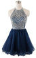 Beaded Top With Halter Strap Averie Homecoming Dresses Back To School Dresses CD5659