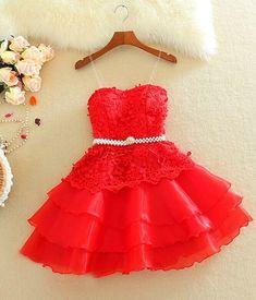 , Rihanna Red , Cheap Homecoming Dresses Homecoming Gowns CD6668