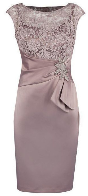 Sheath Grey Bateau Cap Sleeves Mother Of The Bride With Mariela Lace Homecoming Dresses Appliques CD820
