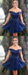 Off Shoulder Homecoming Dresses Lace Eva Royal Blue Sequin CD998