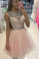Shining Homecoming Dresses Bateau A-Line Tulle With Beadings