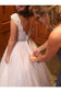 Elegant Off White Tulle Backless Wedding Dress With Crystal Sash