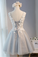 Tulle Homecoming Dresses A Line V Neck With Applique Short/Mini