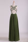 Chiffon Prom Dresses Spaghetti Straps With Ruffles And Beads Open Back