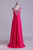 Graceful Beaded&Ruffled Prom Dress V Neck Chiffon Floor Length