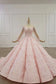 Elegant Ball Gown Pink Long Sleeves Appliques Prom Dresses, Quinceanera SJS20482