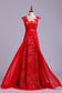 Scoop Neckline Embellished Bodice With Beadeds&Applique Long Chiffon Prom Dress