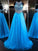 Sweep/Brush Jewel Train Sleeveless A-Line/Princess Beading Tulle Dresses