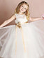 A-Line/Princess Sleeveless Tulle Floor-Length Sash/Ribbon/Belt Scoop Flower Girl Dresses