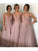 Floor-Length Sleeveless Beading A-Line/Princess V-neck Taffeta Bridesmaid Dresses